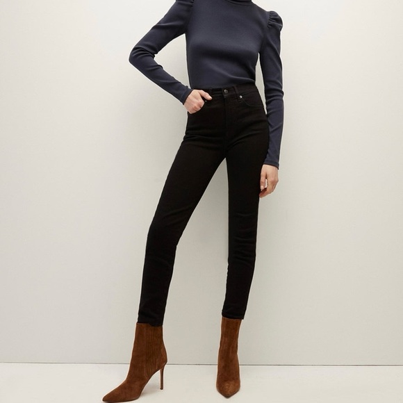 Veronica Beard Debbie Ankle Skinny High Rise Jeans in Onyx Black Size 25 - Picture 1 of 10